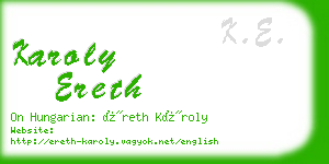 karoly ereth business card